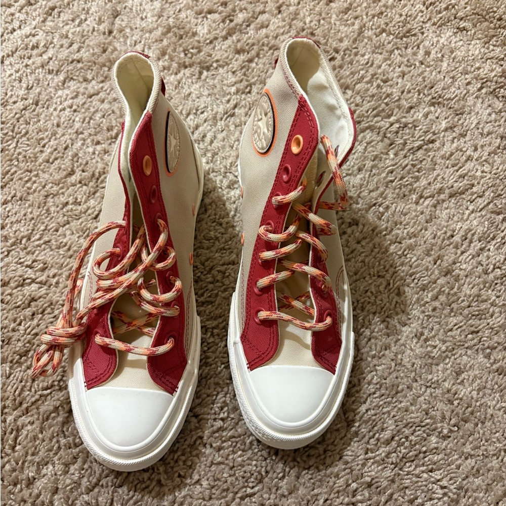 Converse Red and Cream Sneakers